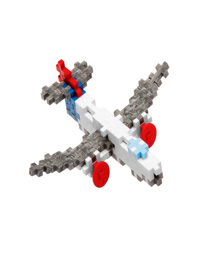 Plus-Plus Plus Plus Vehicle Building Block Kit, 3D Puzzle Stem Toy for Kids, 70 Interlocking Pieces - Airplane Mini Maker Tube - Image 3